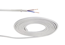 D0199  Cavo 1m White Braided 2 Core 0.75mm Cable